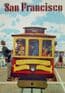 San Francisco Tram USA - Metal Signs Prints Wall Art Print, - Vintage Travel Metal Poster